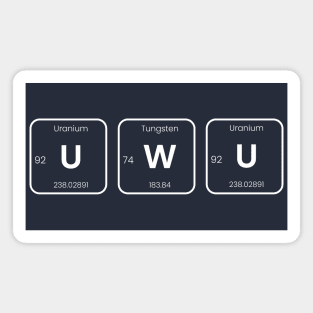 Uwu (U-W-U) Periodic Table Elements Wordplay Spelling Chemistry Science Magnet